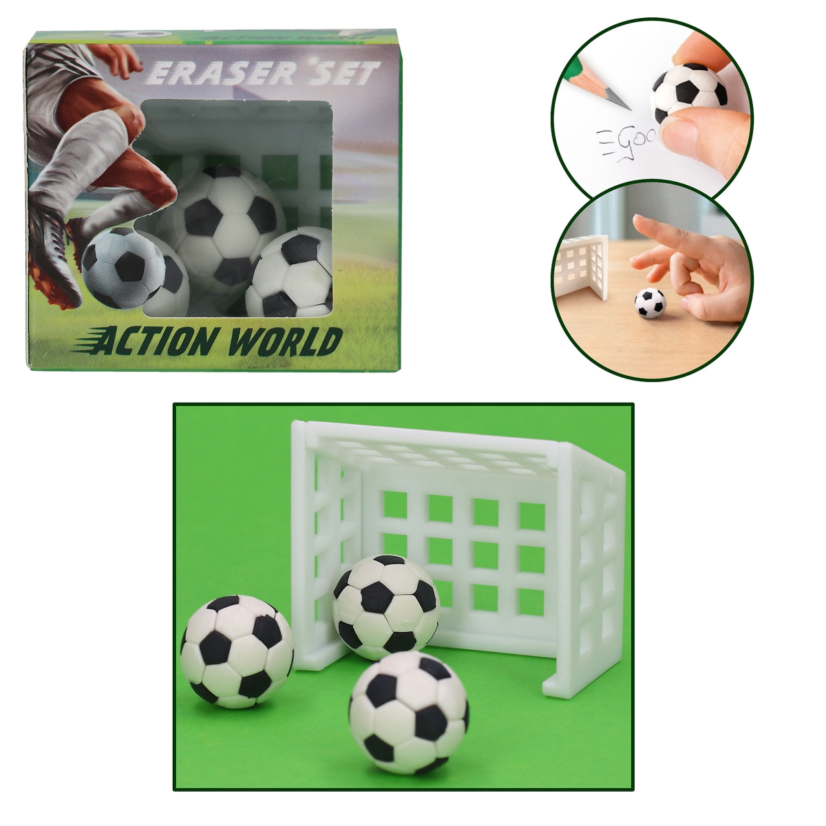 Action World Fussball Radiergummi Set 