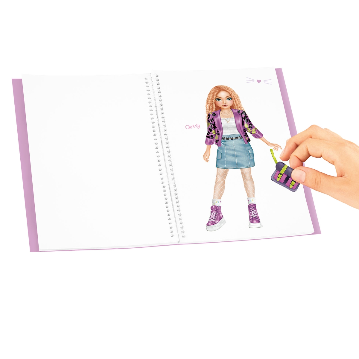 TOPModel Dress Me Up Collage Book | Malbuch Mit Stickern | 20 Seiten | Für Mädchen | Mit Stoffmustern