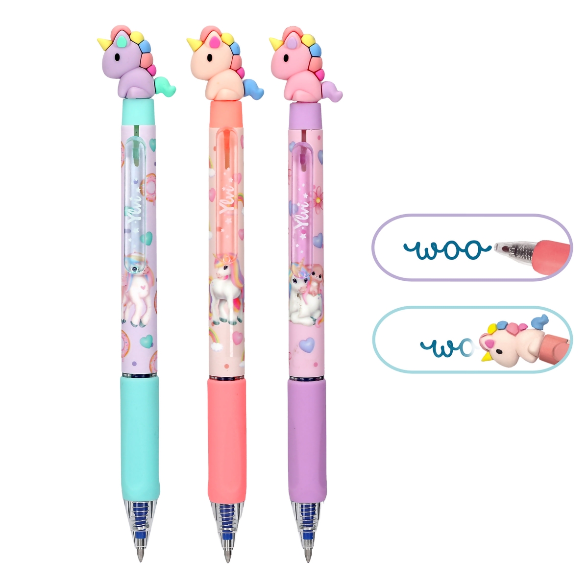 Ylvi Radierbarer Gelstift mit Einhorn Topper 