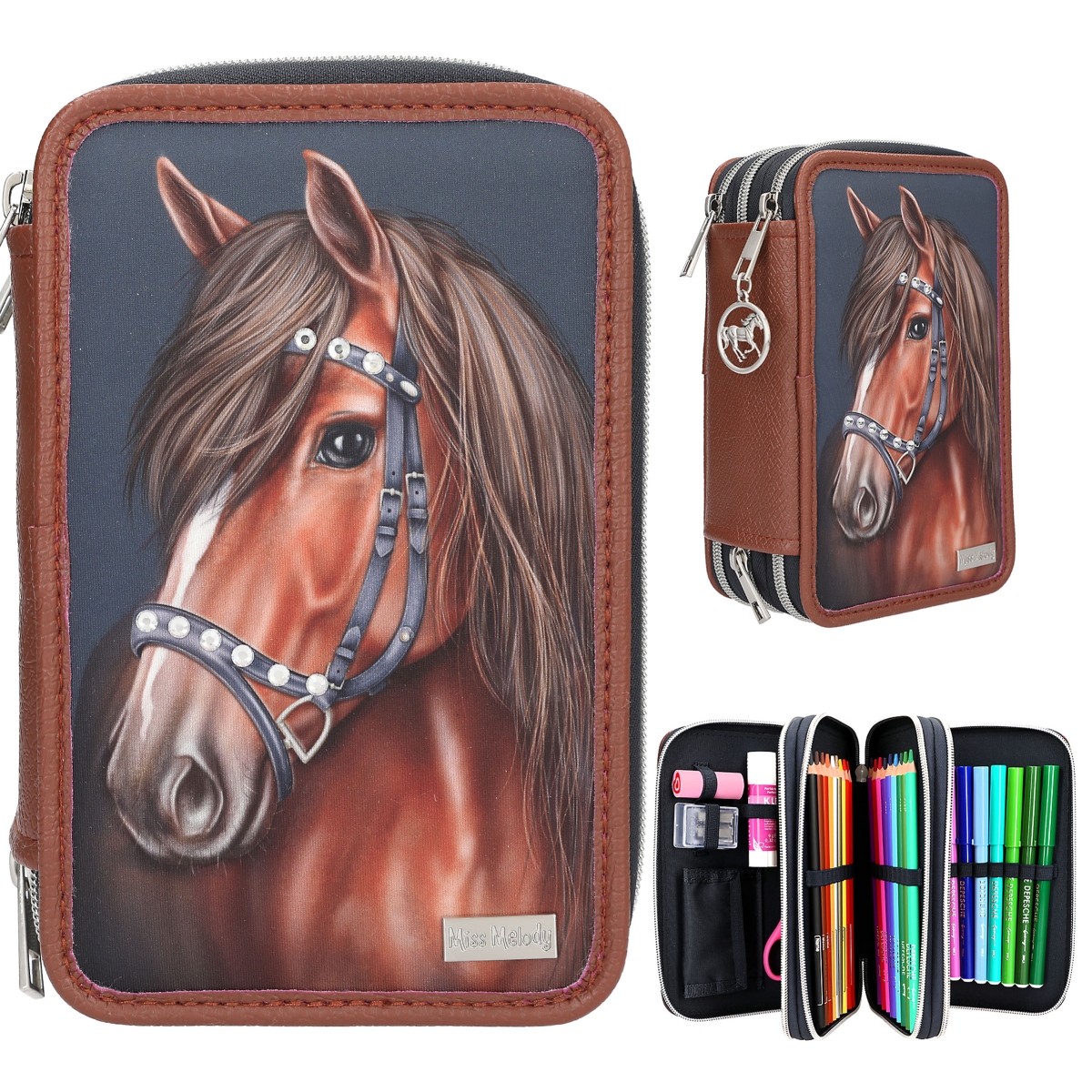 Miss Melody astuccio a 3 scomparti LUXURY HORSE