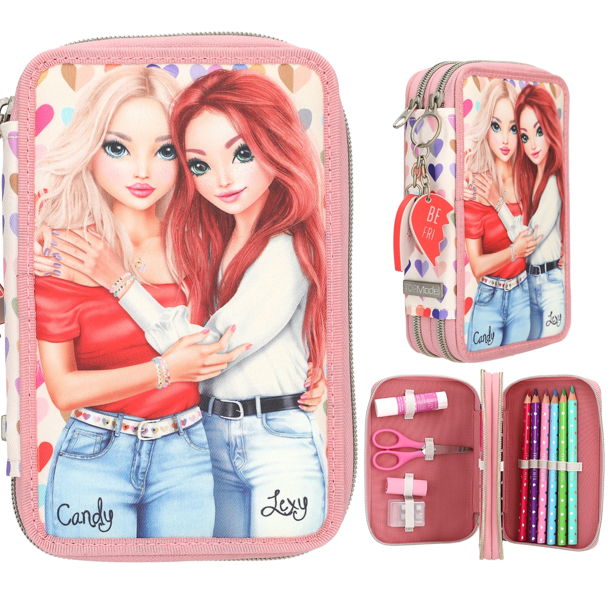 TOPModel Double Pencil Case HEART TO HEART