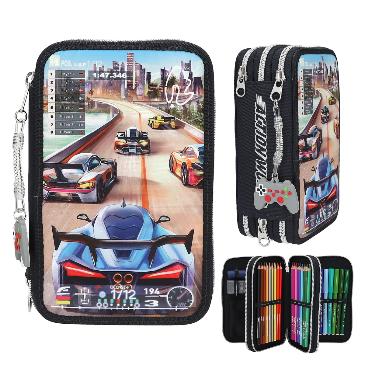 Action World 3-vaks etui Gaming