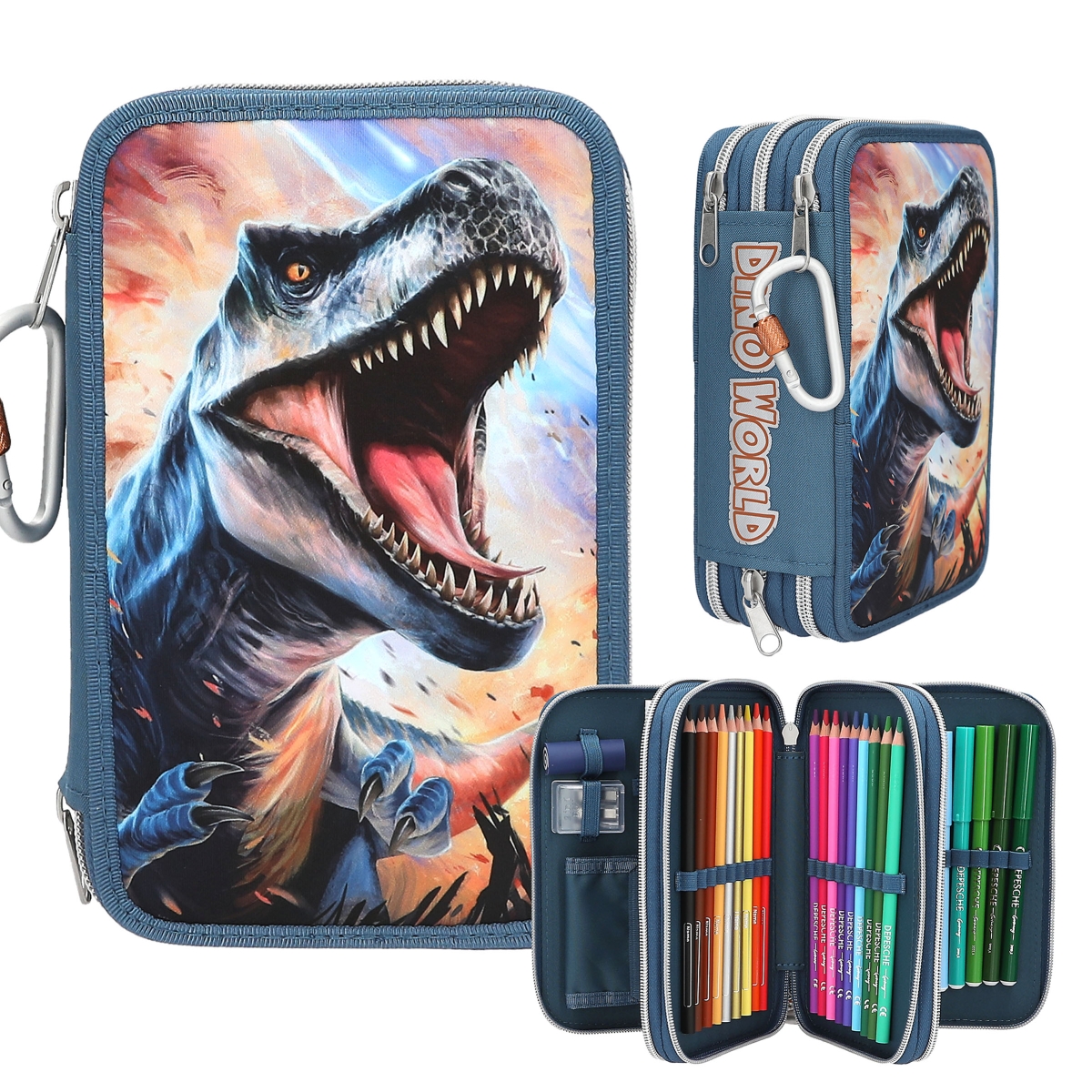 Dino World estuche triple 