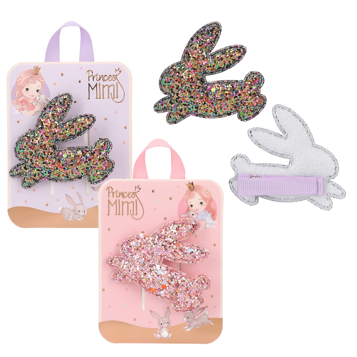 Princess Mimi Hair Clip Glitter Bunny