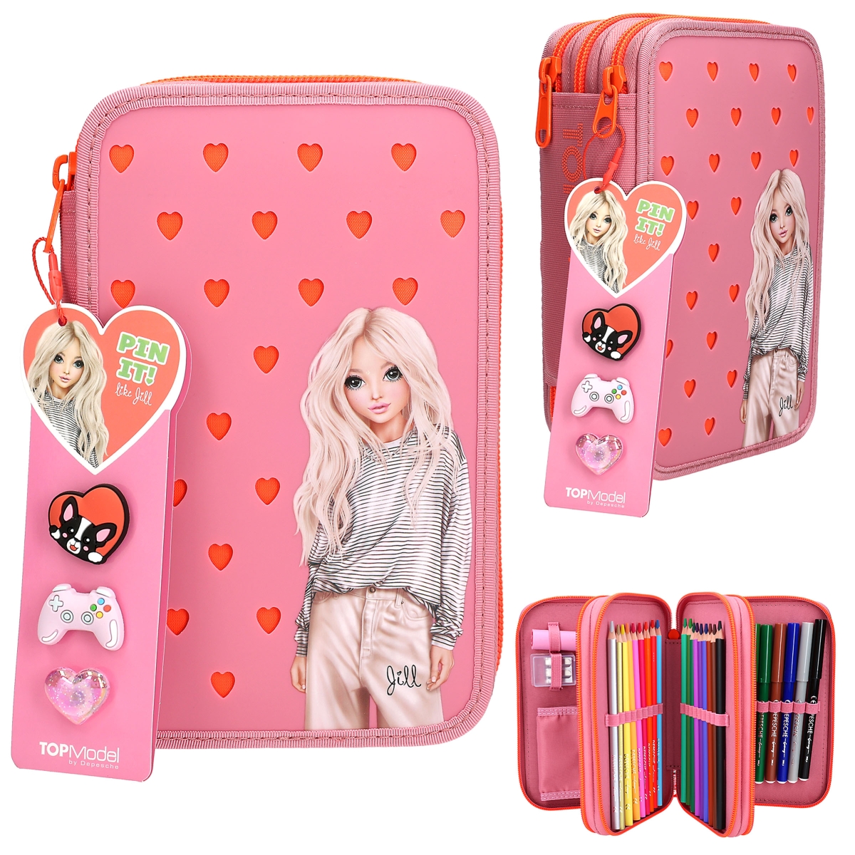 TOPModel 3-vaks etui met pins 2.0