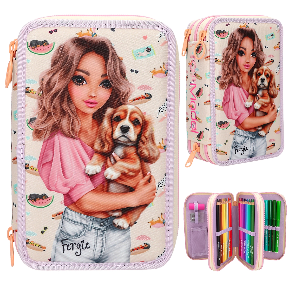 TOPModel 3-vaks etui SUNNY DOG