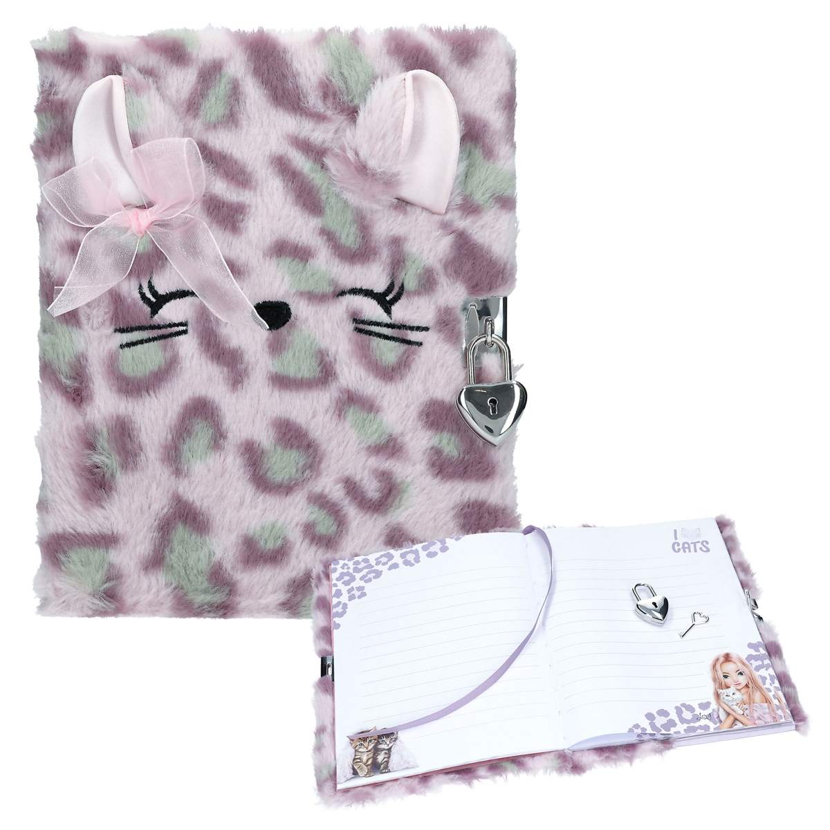 TOPModel COSY CAT Diario con candado lila