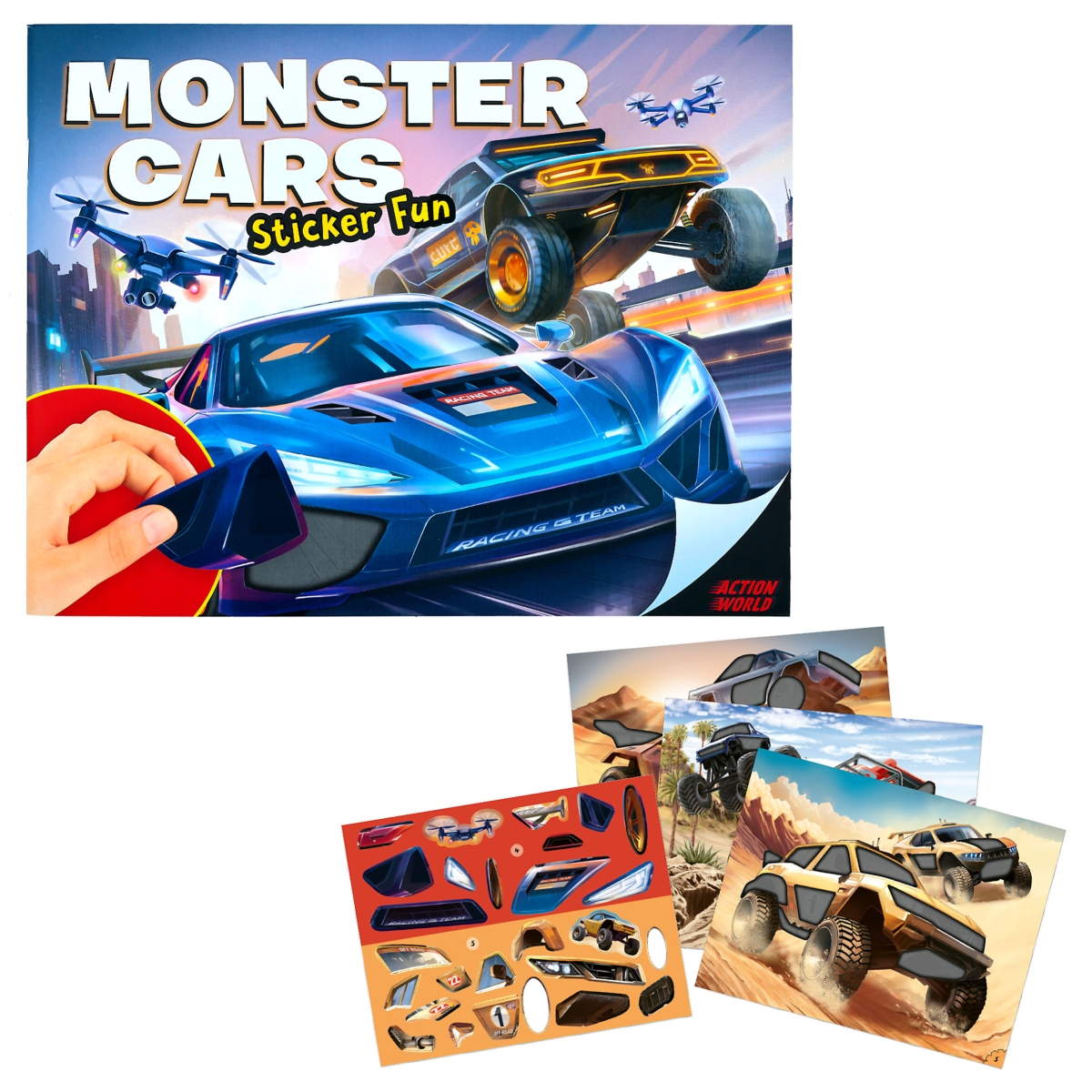 Action World Monster Cars Sticker Fun 