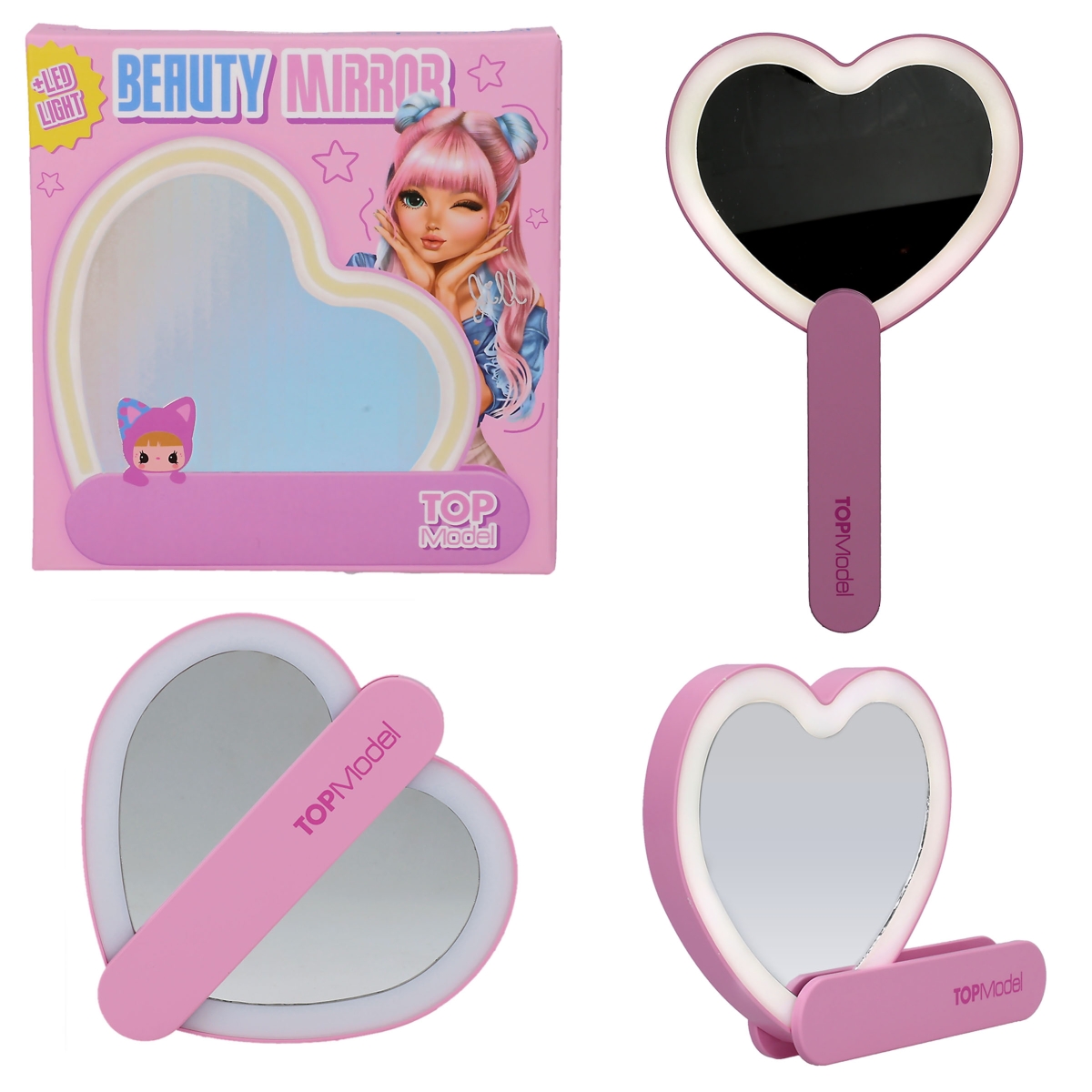 TOPModel Espejo de corazón con luz KPOP