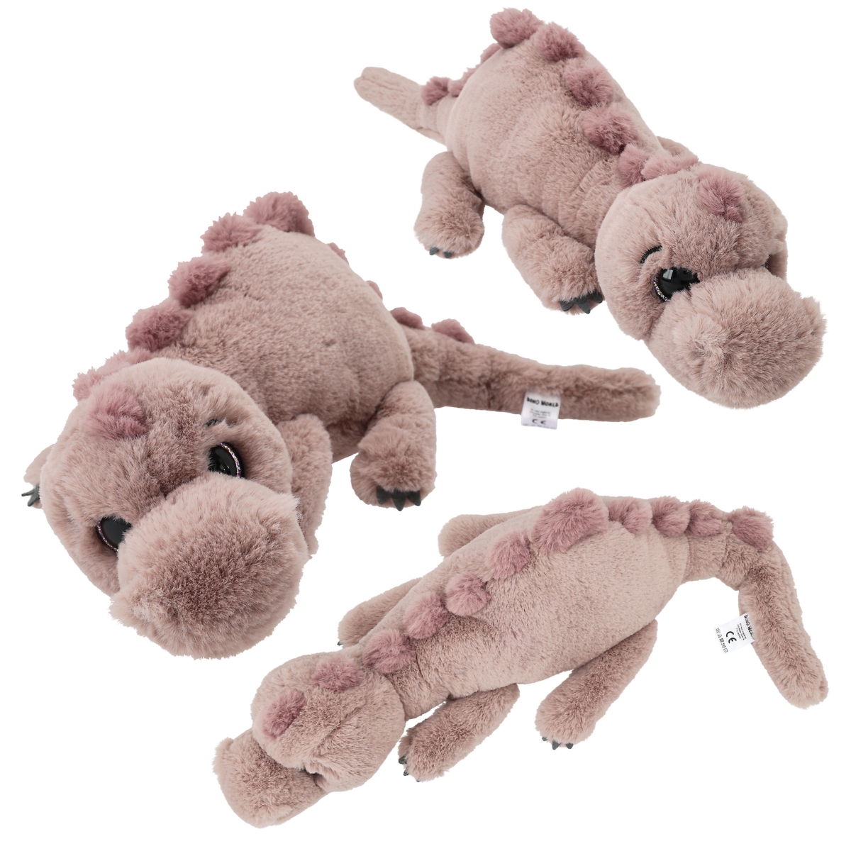 Dino World Plush Dino Lying Light Brown 50 cm