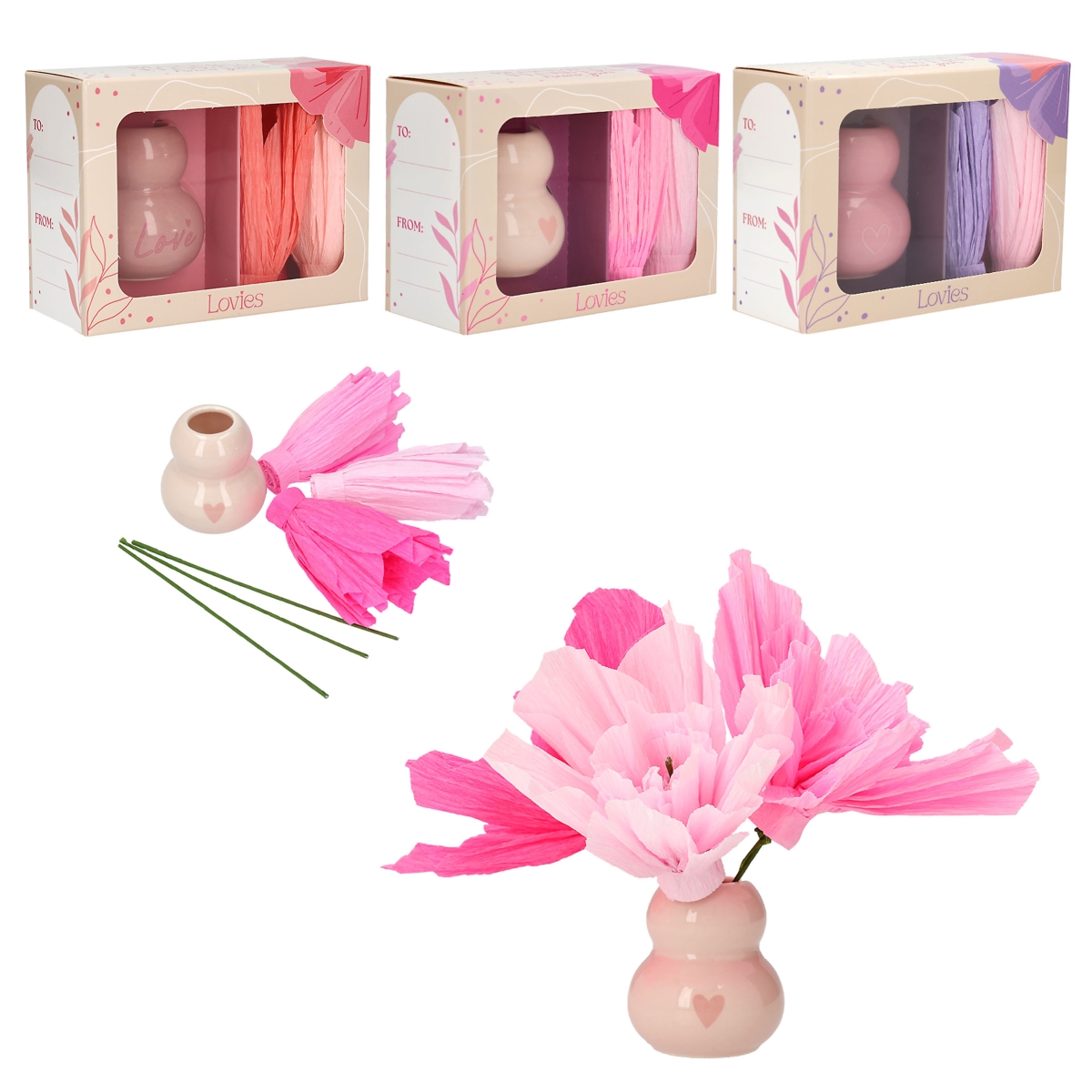 LOVIES Vase With Blossoms Set