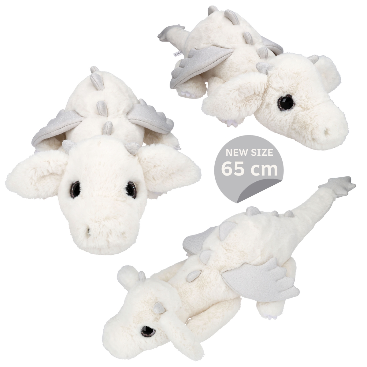 SNUKIS Plüschdrache weiß 65 cm