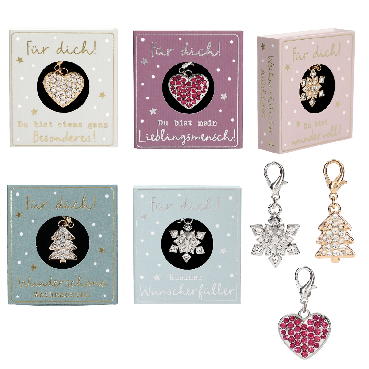 Weihnachtliche Glamour Anhänger in Geschenkschachtel