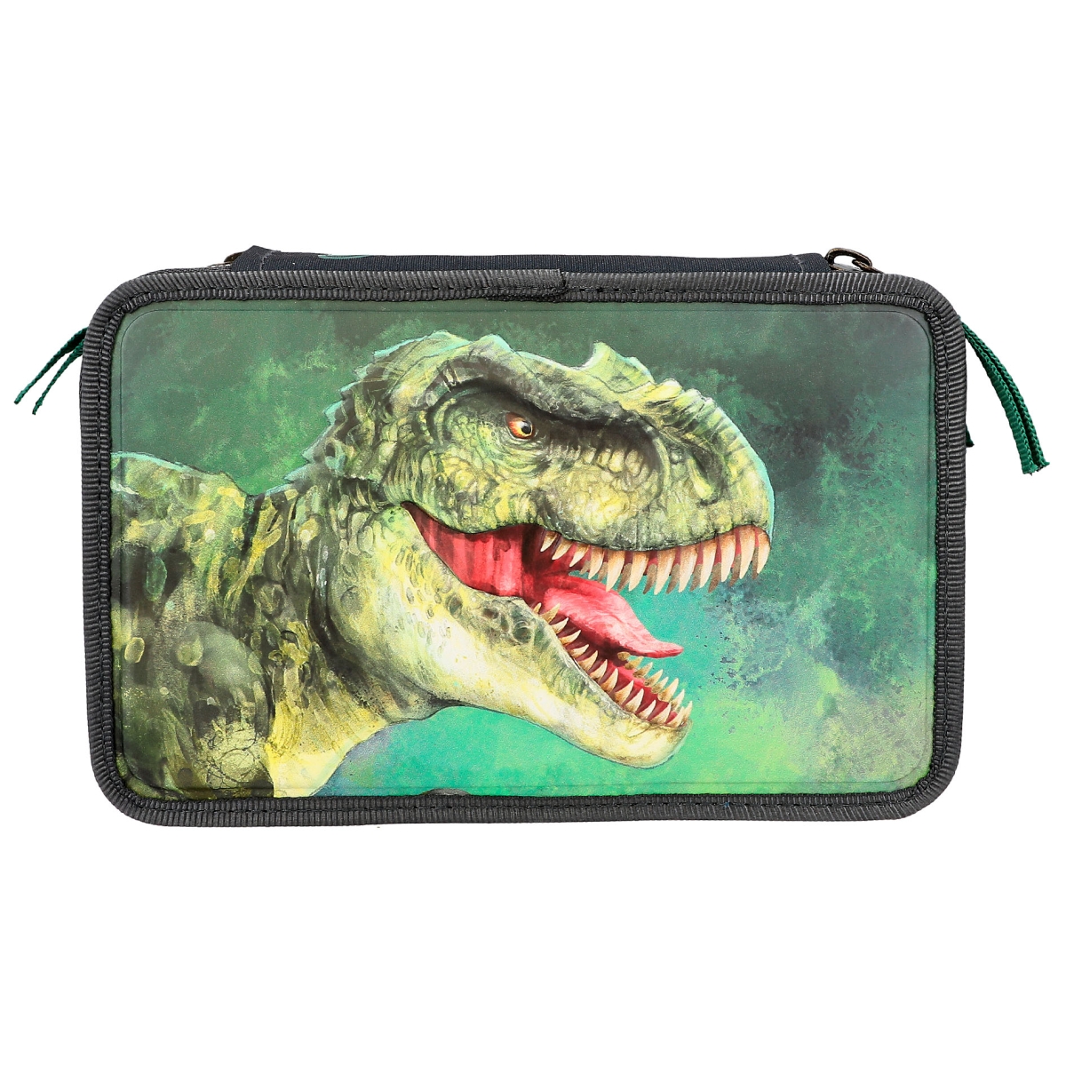 Depesche - Dino World Triple Pencil Case Green With 3D Effect