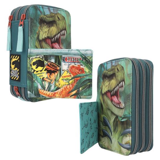 Dino World Triple Pencil Case DANGER