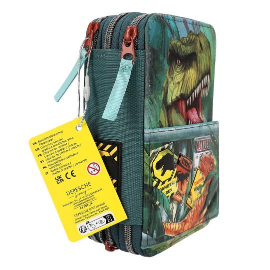 Dino World Triple Pencil Case DANGER