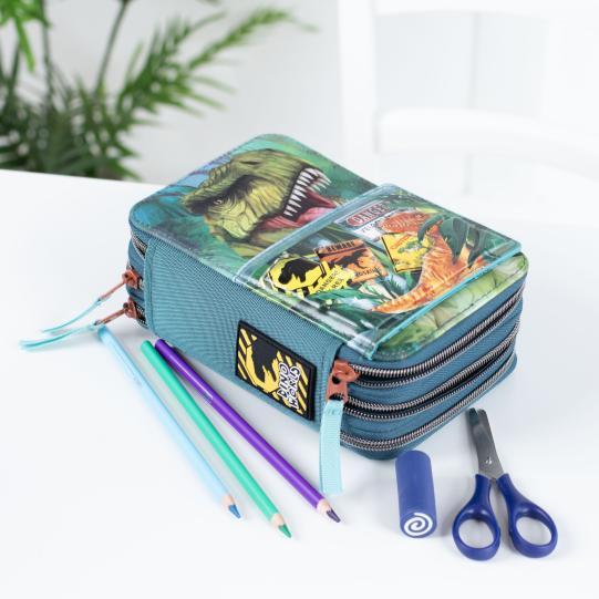 Dino World Triple Pencil Case DANGER