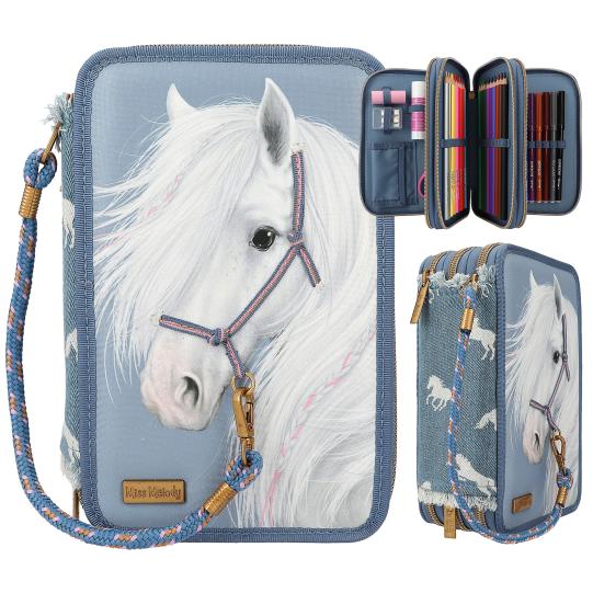 Depesche - Miss Melody 3 Fach Federtasche DENIM