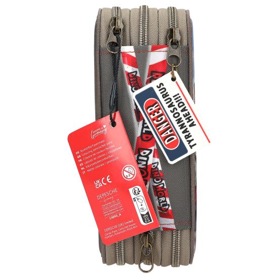 Dino World Trousse à crayons 3 compart NEW WORLD