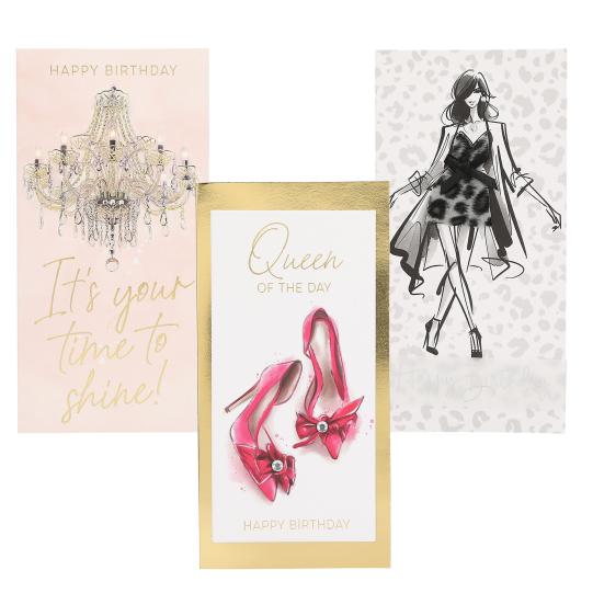 Lovely Diamonds Klappkarten,  lang