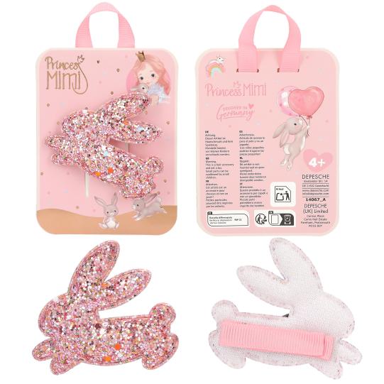 Princess Mimi Hair Clip Glitter Bunny