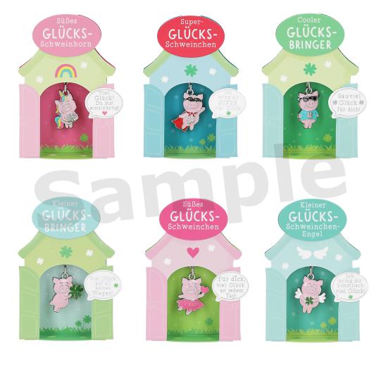 Glücksschwein Charms im Display