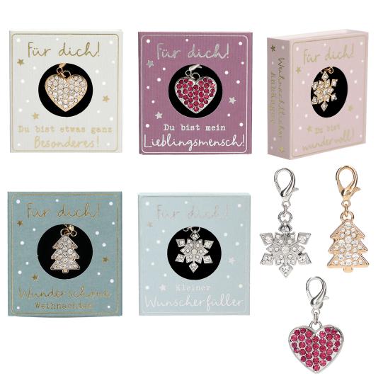 Weihnachtliche Glamour Anhänger in Geschenkschachtel