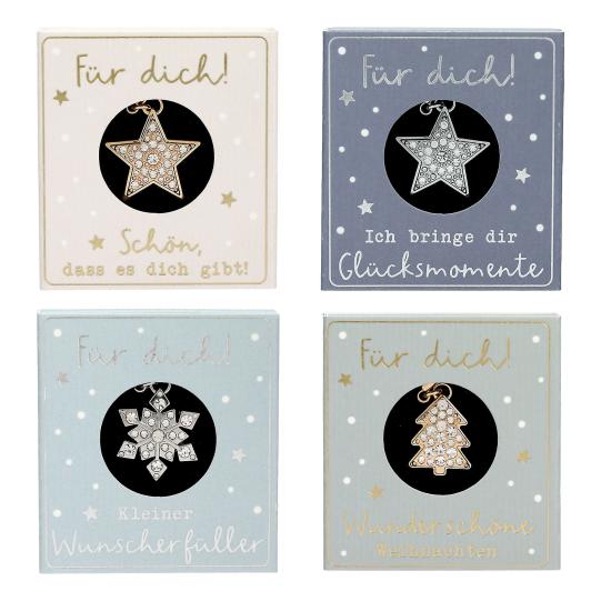 Weihnachtliche Glamour Anhänger in Geschenkschachtel