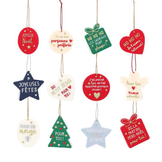 Étiquettes cadeaux de Noël enfeutre, FR