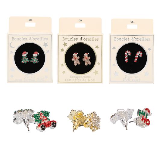 Implantation Boucles d'oreilles de Noël avec présentoir