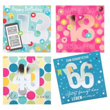 Cijferkaarten met muziek, vierkant, duits