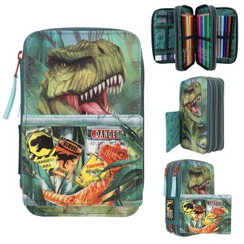 Dino World Triple Pencil Case DANGER