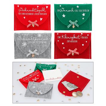 Kerstgeld in vilten tasje duits