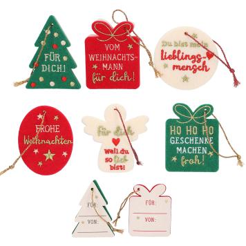 Kerstmis cadeauhanger vilt, duits