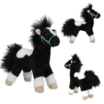 Miss Melody peluche cheval noir blanc 18 cm