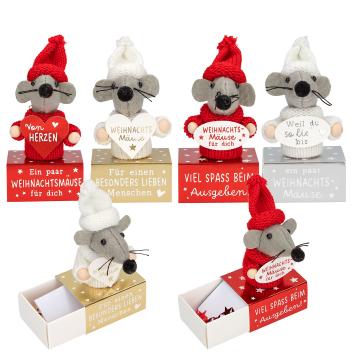 Kerstmis muis op doosje