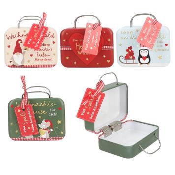 Kerstmis geldkoffer in display