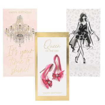 Lovely Diamonds Klappkarten,  lang