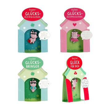 Glücksschwein Charms im Display