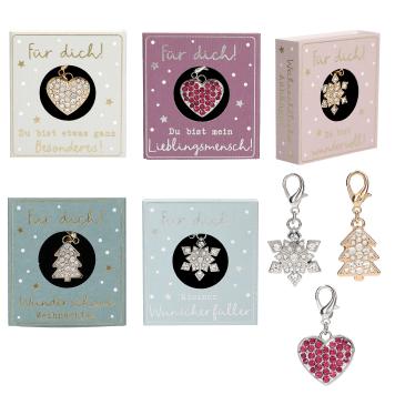 Weihnachtliche Glamour Anhänger in Geschenkschachtel