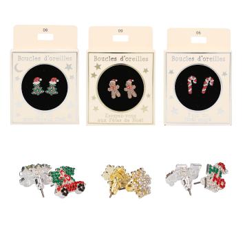Implantation Boucles d'oreilles de Noël avec présentoir