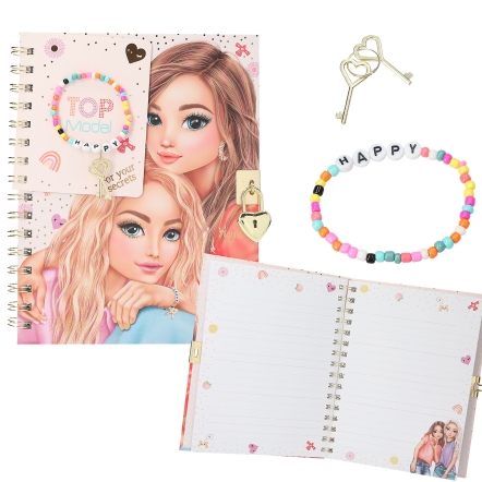 TOPModel dagboek met slot en armband