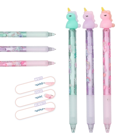 Ylvi penna gel cancellabile con topper di unicorno