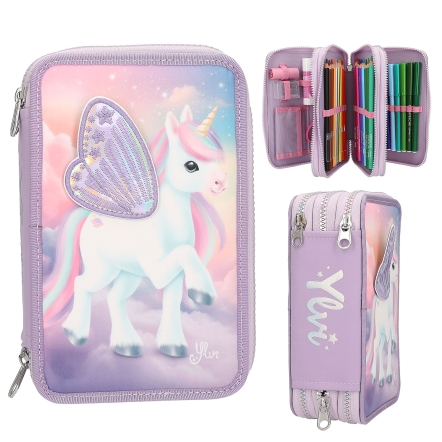 Ylvi 3-vaks etui met geborduurde vleugels