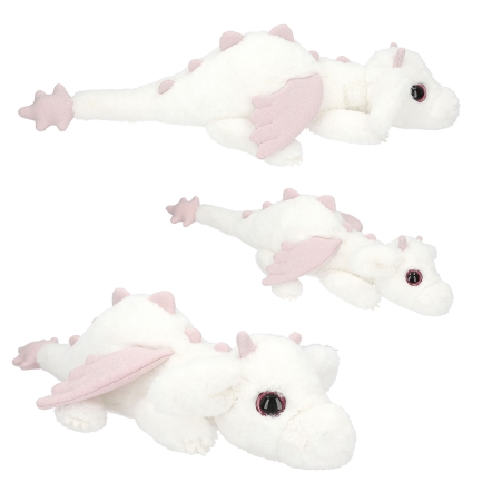 TOPModel peluche dragón blanco con alas rosas