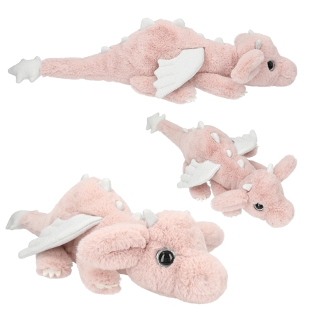 TOPModel peluche dragón rosa con alas plateadas