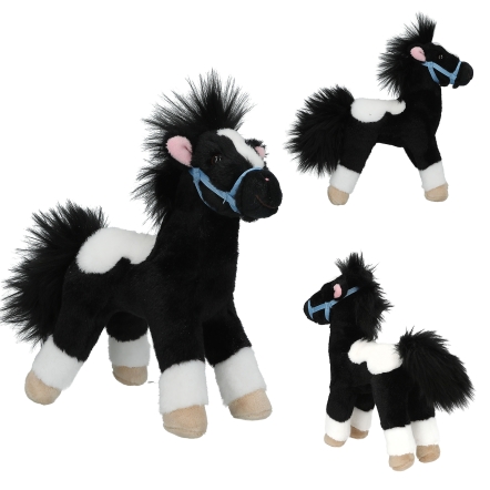 Miss Melody cavallo di peluche bianco nero 18 cm