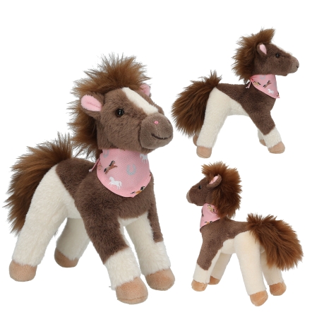 Miss Melody cavallo di peluche marrone a bianco 18 cm