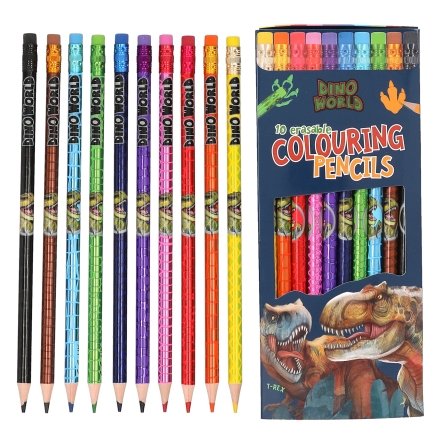 Dino World Erasable Colouring Pencils