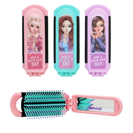 TOPModel Brosse à cheveux pliante avec miroir